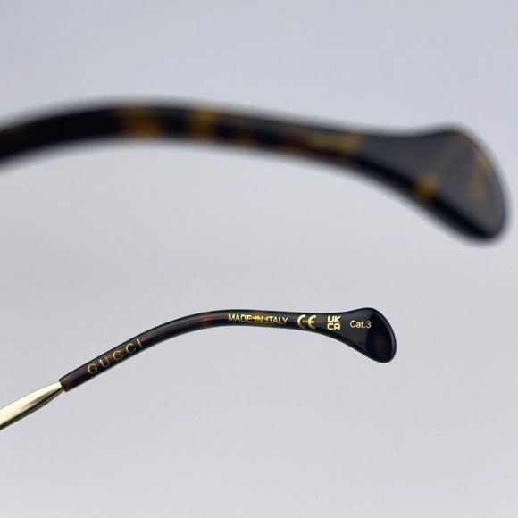 🔥Gucci GG1104S 003 Sunglasses Transparent Brown Gold Brown Pilot Unisex - Picture 10 of 12